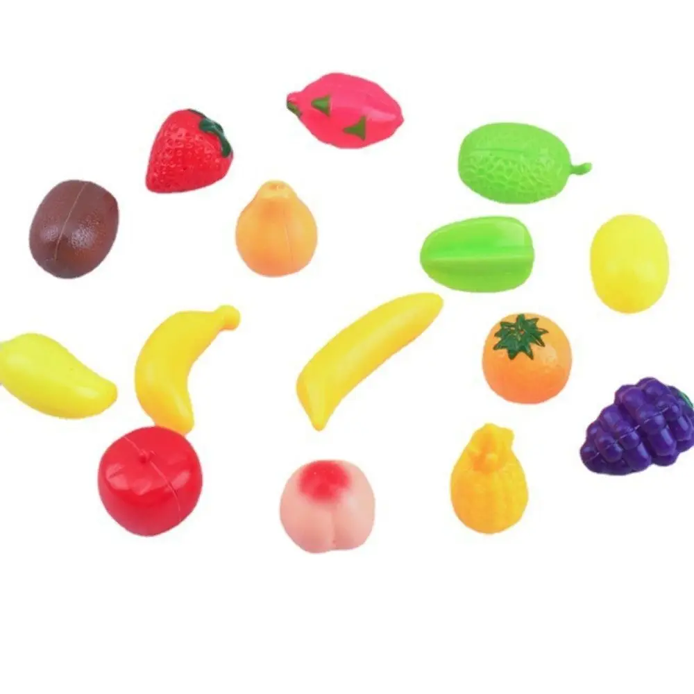 20 piezas Mini modelo de comida de imitación realista, fresa, plátano, frutas artificiales, modelo de piña, pera, juguete de cocina de simulación para niñas