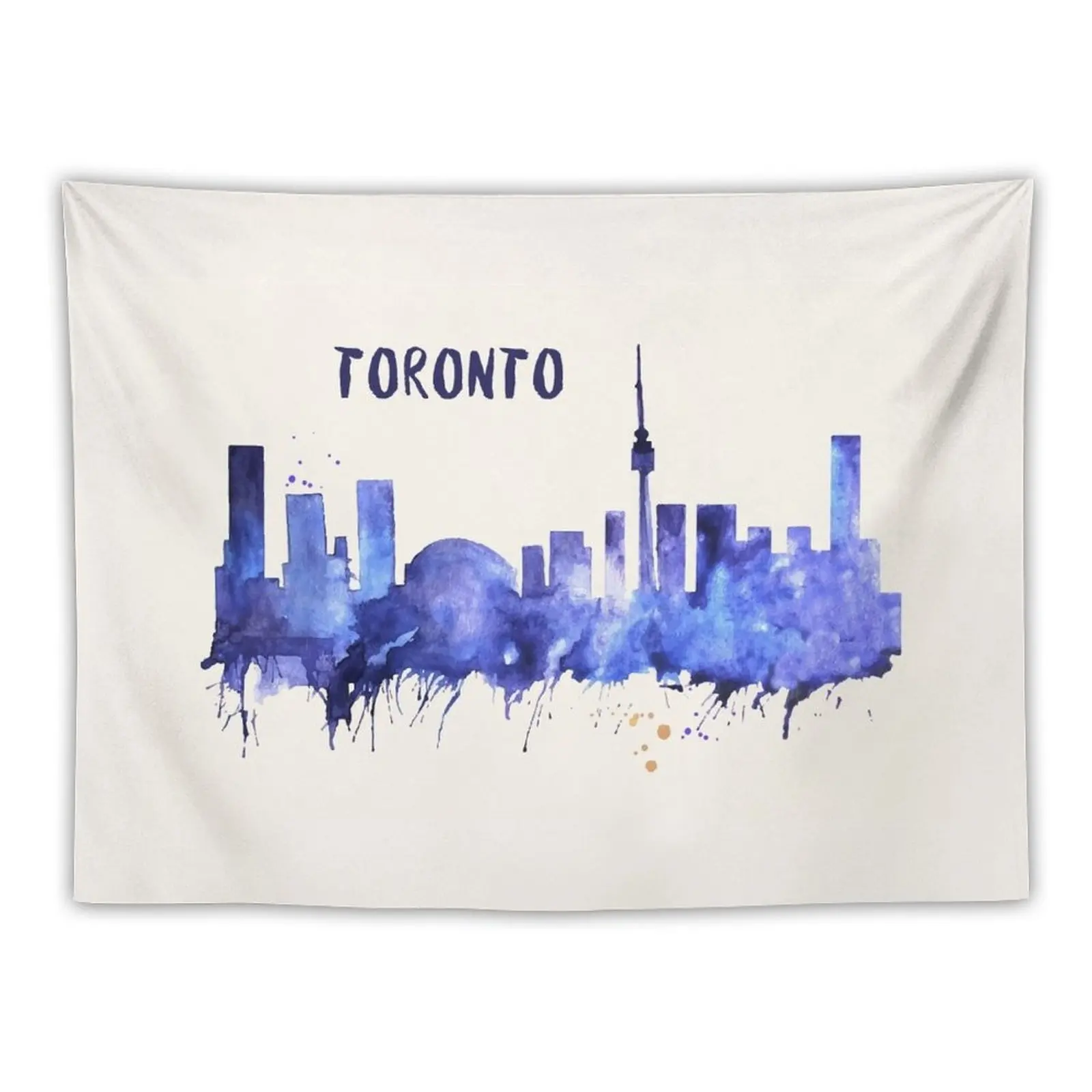 

New Toronto Skyline Watercolor Cityscape Painting Tapestry Decoration For Rooms Decoration Home Wall Decoration