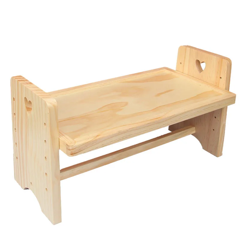 

Solid wood pet height adjustable dining table cat bowl shelf dog thickened and heightened