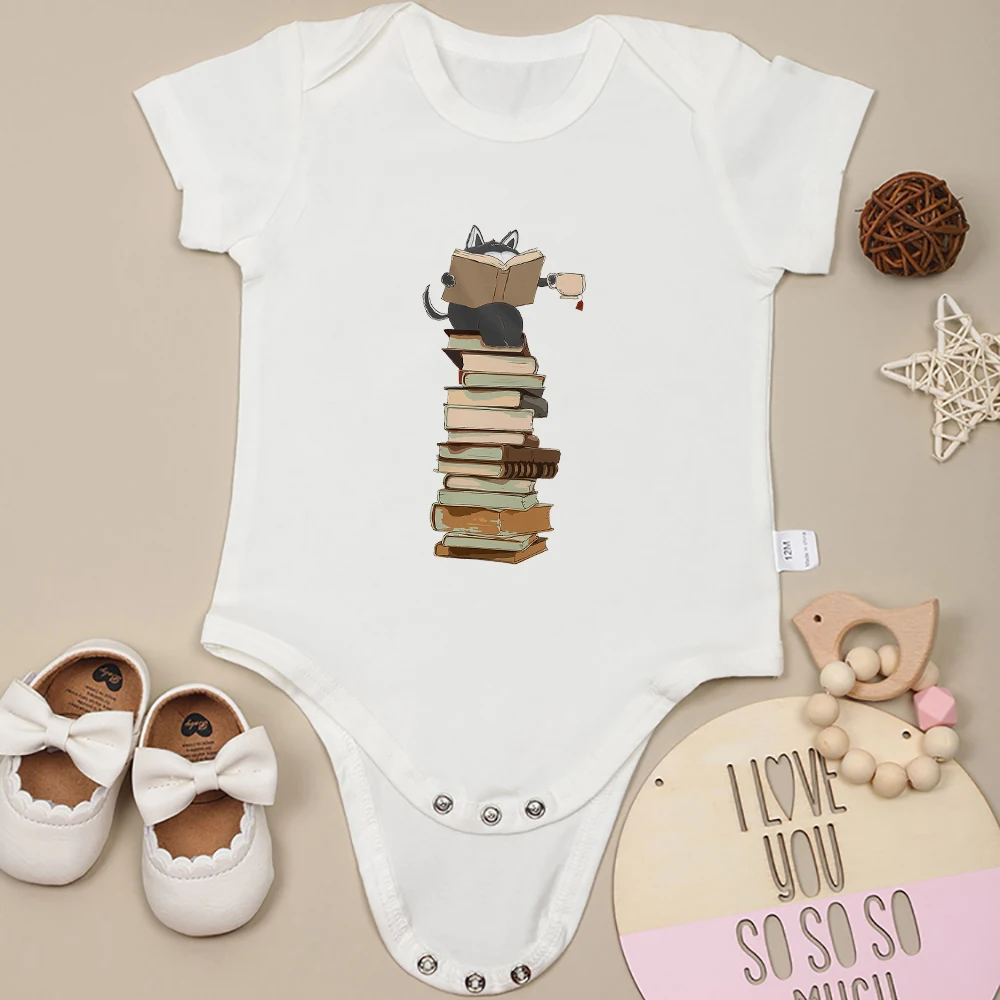 Love Coffee Reading Fun Animal Cartoon Baby Girl Clothes Bodysuits Fashion Cute Creative Toddler Romper Summer Newborn Pajamas