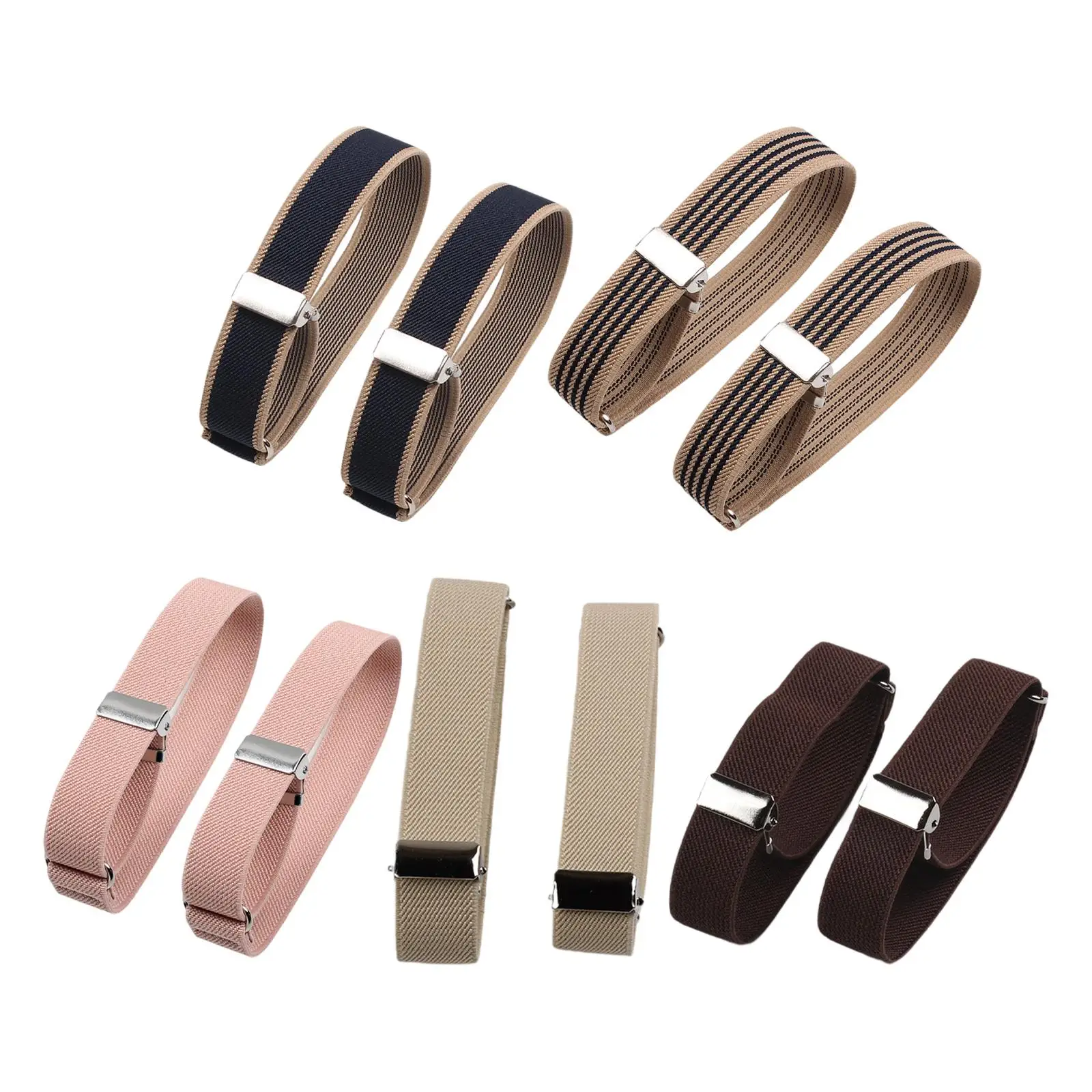 2x verstelbare shirtmouwhouders elastische armbanden voor zakelijk feest