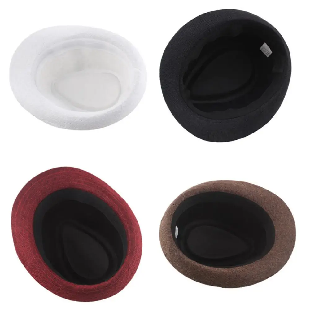 Stylish  Trilby Cap One Size Simple Style Trilby Cap Cowboy Style Linen Jazz Cap for Party