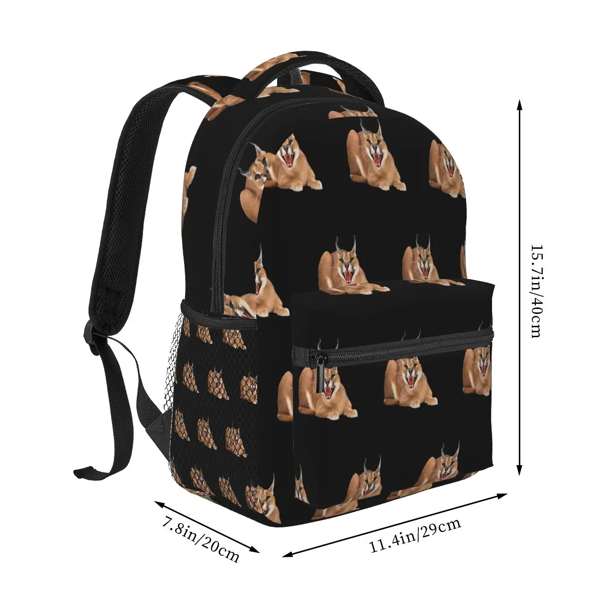 Big Floppa Animal Cat Backpacks Boys Girls Bookbag Children School Bags Cartoon Travel Rucksack Shoulder Bag Large Capacity