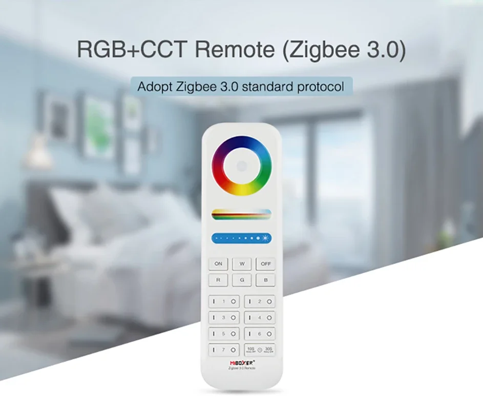 

Пульт дистанционного управления Miboxer Zigbee 3,0 RGB + CCT с 7 зонами управления для RGB + CCT искусственная полоса FUT089Z