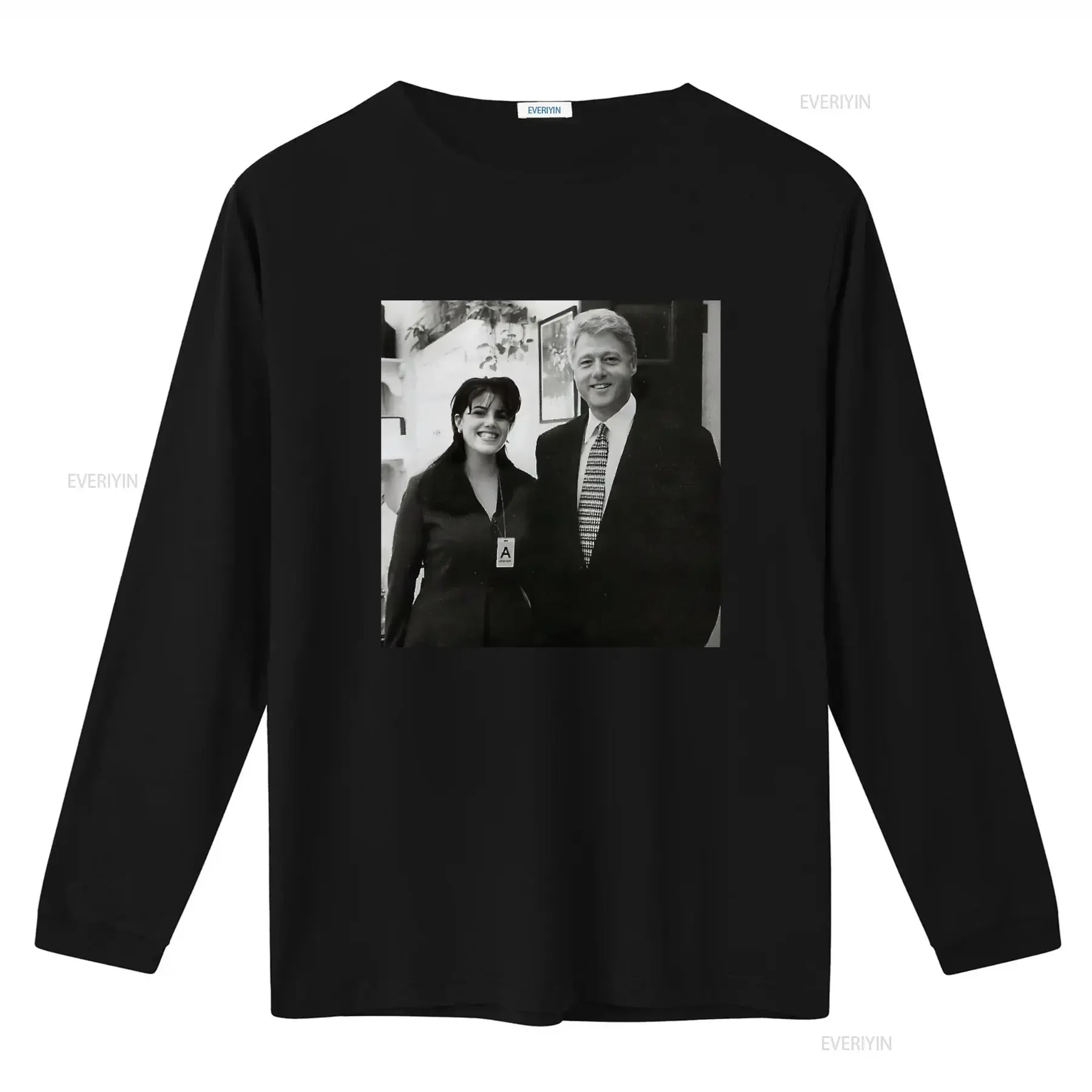 Big and Tall Bill Clinton Monica Lewinsky Photo T Shirt Unique Vintage Style for Men vintage Washed designer clothes