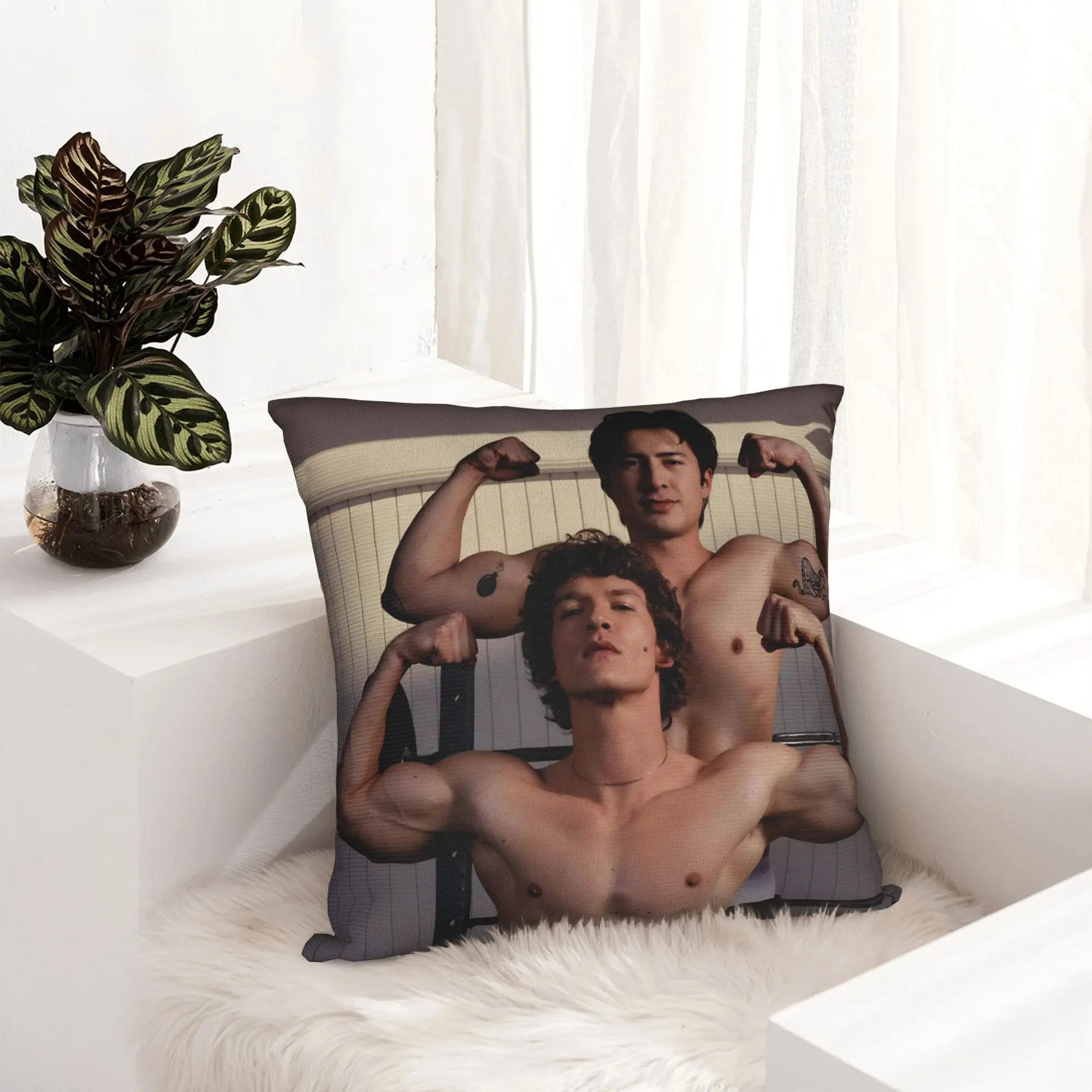 Heated Rivalry Pillowcase Printed Polyester Cushion Cover Gift Hudson Williams and Connor Storrie  Throw Pillow Case Cover