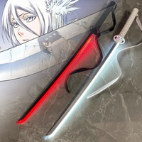 104cm Luminous Bleach Katana Kuchiki Rukia Sword Led Light Anime Cosplay Knife Prop Real Size Japanese Katana Samurai Sabre Toy