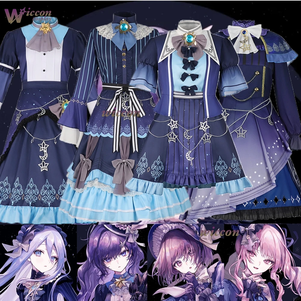 Anime Purple Star Akiyama Mizuki Cosplay PJSK Costume Anime Project Sekai Lovely Lolita Dress Uniform Halloween Outfit for Women