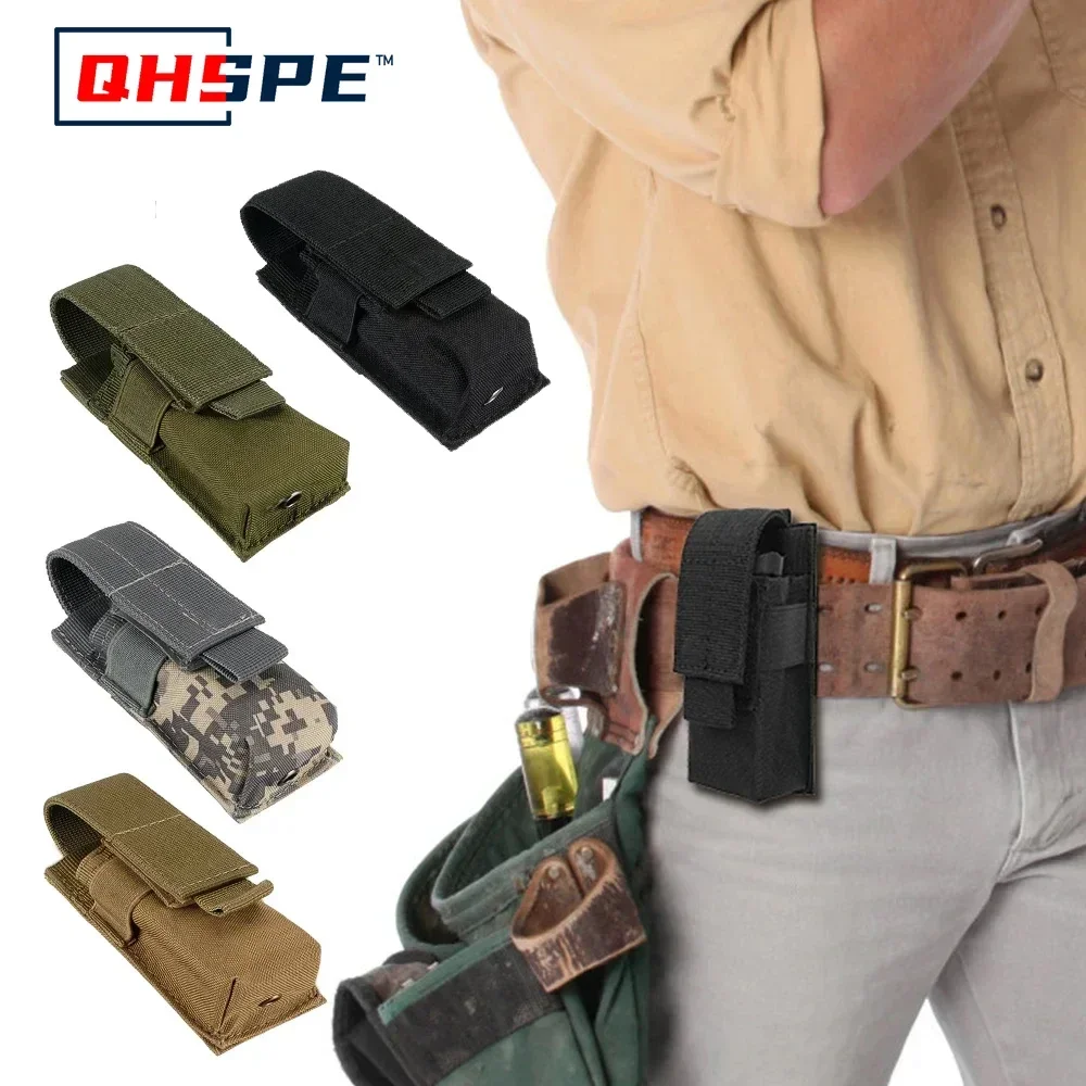 Tactical Magazine Pouch Military Single Pistol Mag Bag Molle Flashlight Pouch Torch Holder Case Outdoor Hunting Knife Holster