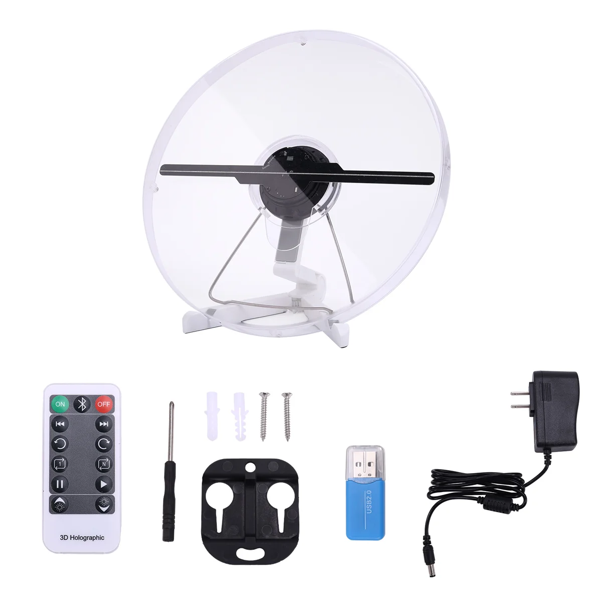 

3D Holographic Fan Screen Rotating Display Air Virtual Stereoscopic Imaging Led Projector Wifi Outdoor US PLUG