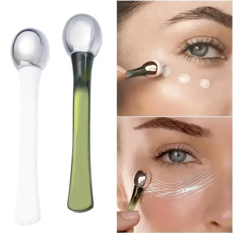 Bâton de Massage à rouleau pour les yeux, en alliage d'or, outil de soins de la peau fine, applicateur de crème pour les yeux, spatule Anti-rides, cuillère pour le visage, 1 pièces