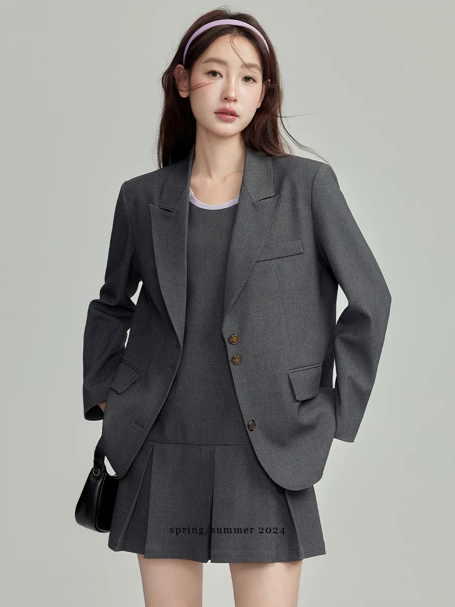 

Ранняя весна 2024, женский комплект Faion серии Mu, плиссированное платье Long Sve с костюмом Jaet, комплект из двух предметов Sli для похудения