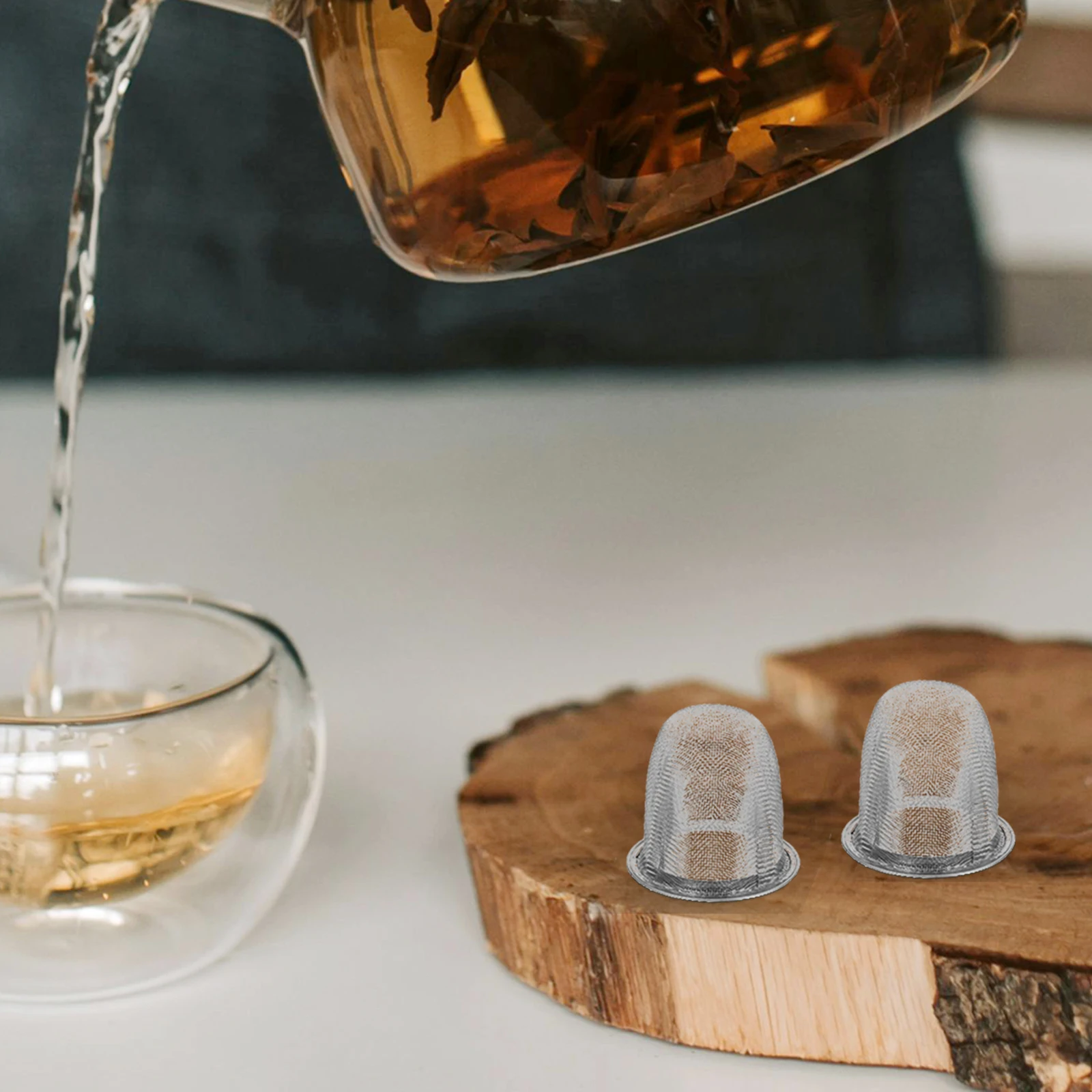 

2Pcs Stainless Steel Tea Strainer Fine Mesh Filter Reusable Insert Loose Leaf Tea Infuser Brewing Strainer for Teapot Cup