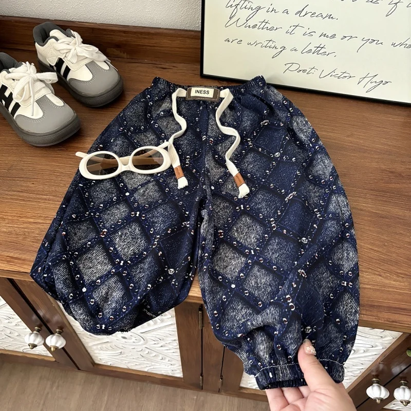

Boys, Girls, Babies, Summer Cool Pants, Casual Pants, 2025 New Product, Summer Anti Mosquito Ice Silk Quick Drying Sports Pants