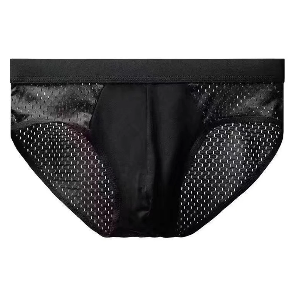 Breathable Mesh Ice Silk Briefs Casual Home Use Basic Style Elasticity Medium Stretch Home Hotel Use Home Sleep Application