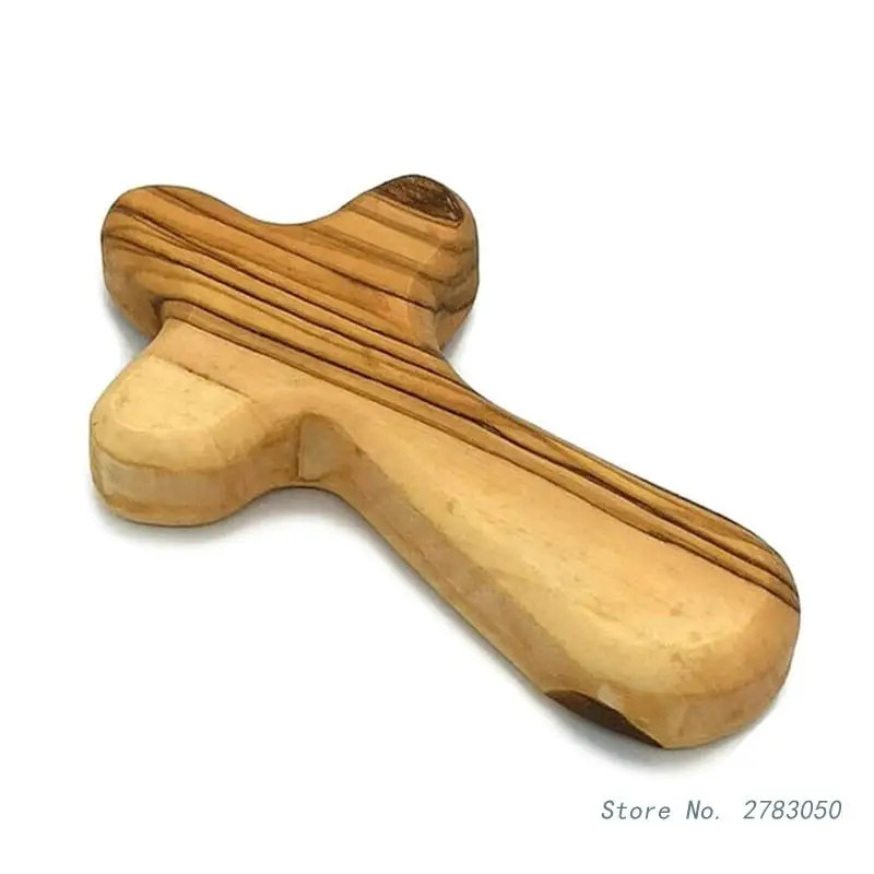 Handheld Wood Cross Christian Prayer Holding Crosses for Clutching Comfort Religious Charm Jewelry Making Christian Gift