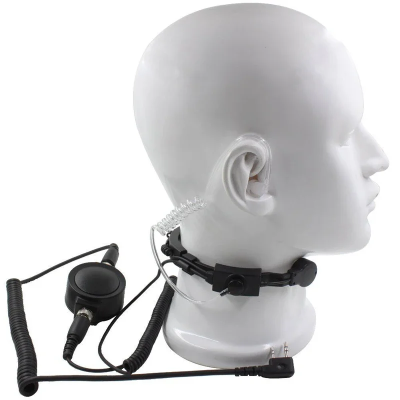 RapDuty 2 Pin DulThroat Mic Big PTT Oreillette Casque pour BaoFeng UV-5R UV-5X UV-82 TYT TH-UV8000D Retevis H777 Radio