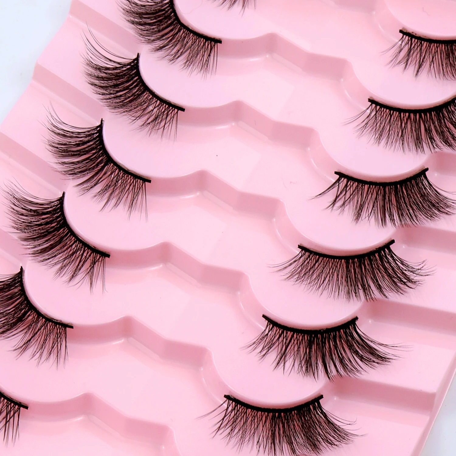 7 Pairs Of 3D Cross Natural Fluffy False Eyelashes, Soft And Lightweight Faux Mink Eyelashes