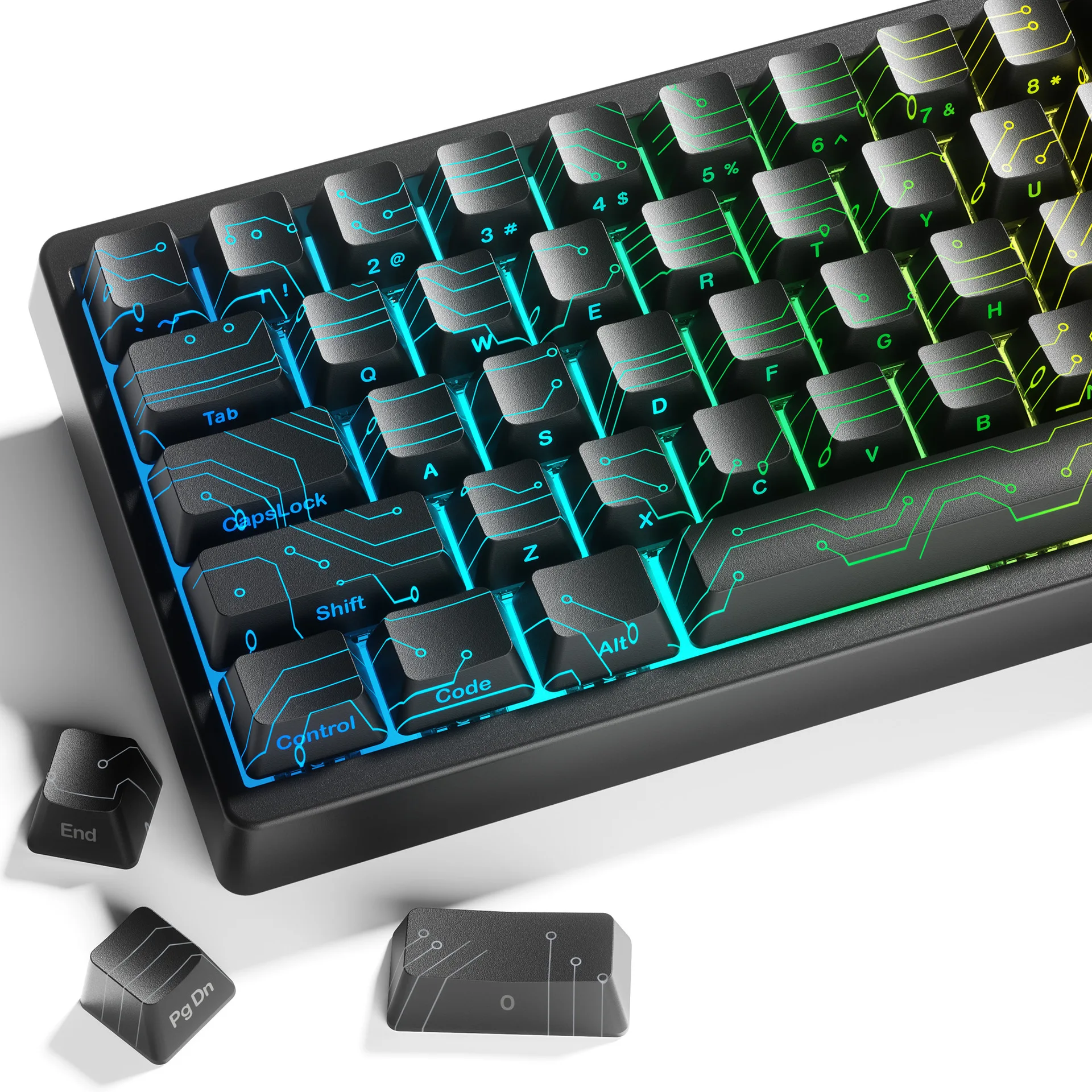 Electronic  2.0 Pattern Transparent Circuit Texture OE Height 118 Keys for magnetic axis Mechanical keyboard
