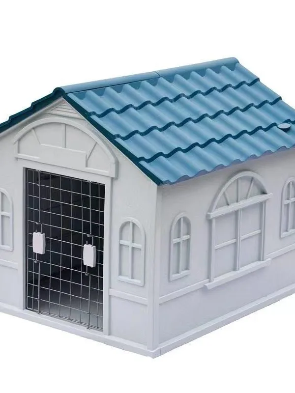 Rumah Anjing Plastik Outdoor Desain Baru Anti Musim Dingin Kandang Pedesaan Villa Kecil Kennel Anjing untuk Semua Musim Tahan Air