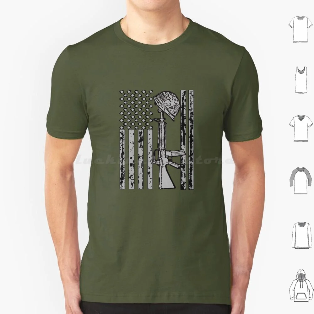 U.s Army And U.s.a Flag Grey And Black T Shirt 6xl Cotton Cool Tee Army Army Usa Army Navy Troops Veteran Flag United States