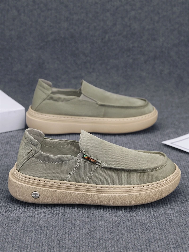 

Men's Summer Breathable Slip-On Casual Shoes Sports Running Lightweight Green Cloth Shoes Versatile Comfortable All-Match