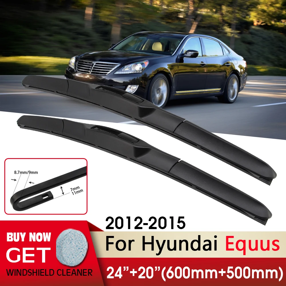 

Car Wiper Front Wiper Blades 24"+20" For Hyundai Equus 2012-2015 Fit U Hook Arm Front Windscreen Wipers Auto Accessories