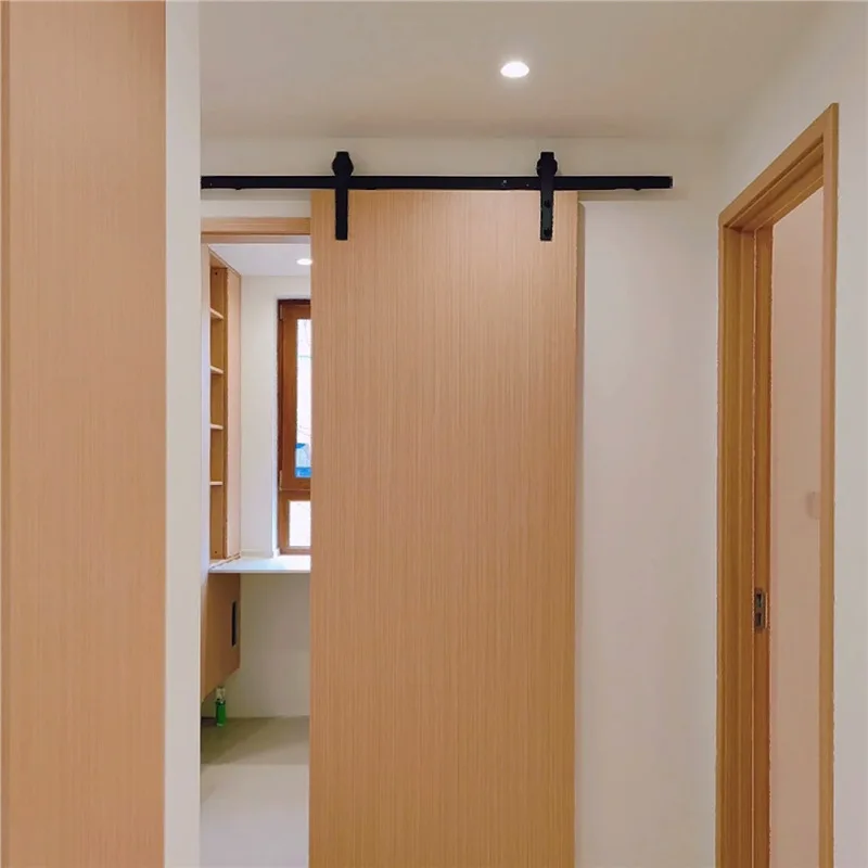 Nordic barn door sliding solid wood lacquered composite lacquered style crane sliding baking American sliding