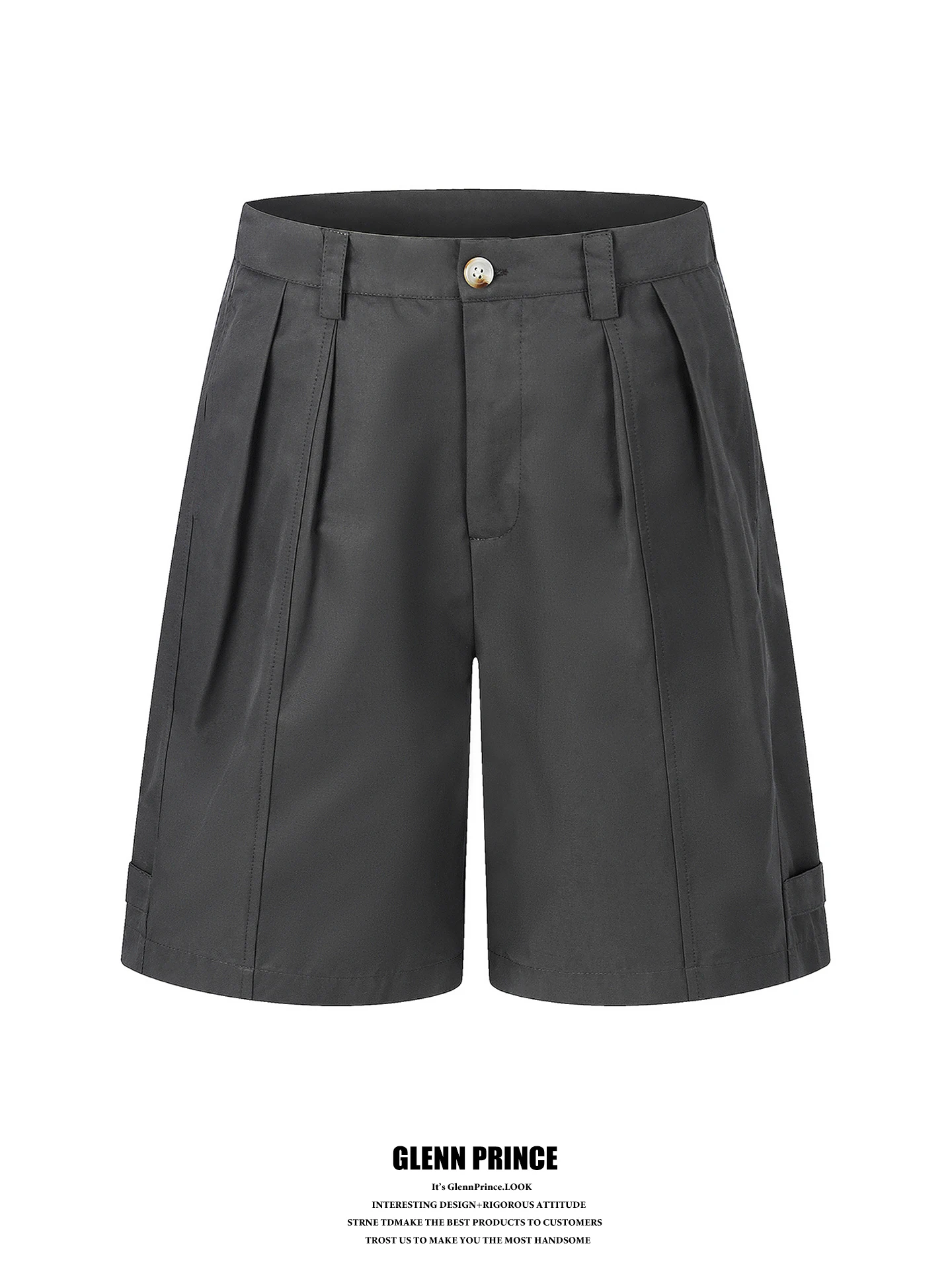 

GPstudio Korean Style Casual Wide Leg Suit Shorts Men Simple Elegantly Loose Five-Quarter Pants Double Pleat Design Summer Bu...