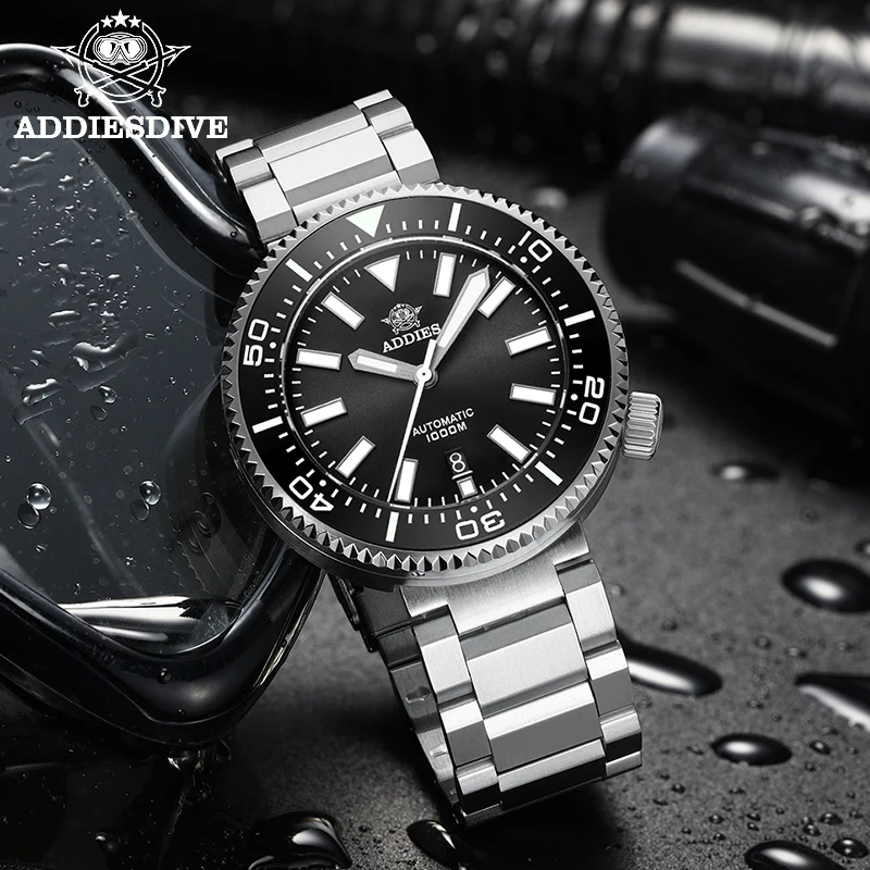 ADDIESDIVE Watch Men‘s 1000m Diving Sapphire BGW9 Luminous Watches Stainless Steel NH35 Mechanical Waterproof Reloj Hombre