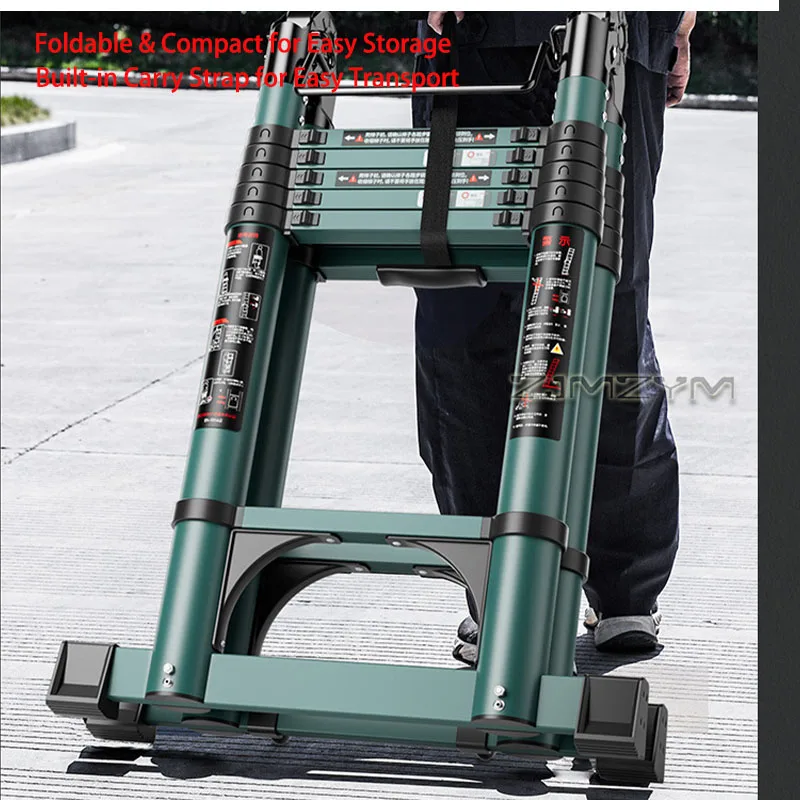 Portable Foldable Telescoping Step Ladder Carbon Steel Telescopic A Frame Ladder for Car Trunk Heavy Duty Step Ladder