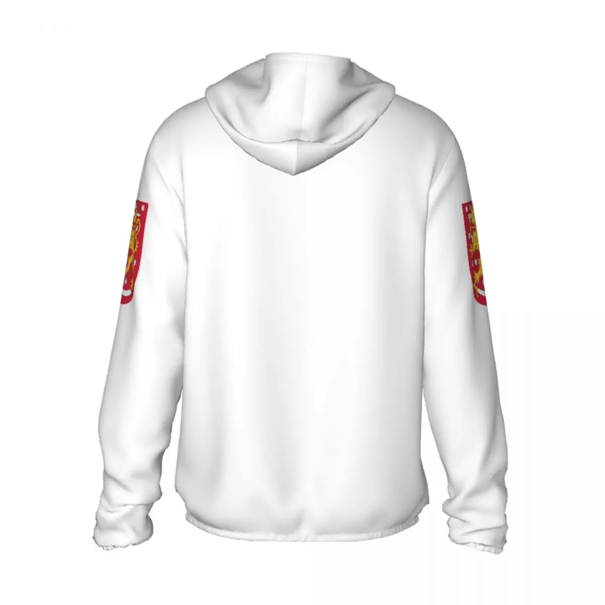 Finland Vlag Polyester Hoodie Zonnebrandcrème Zonbescherming Vissen Hardloopkleding Sneldrogend Prestaties Lange mouw met ritssluiting