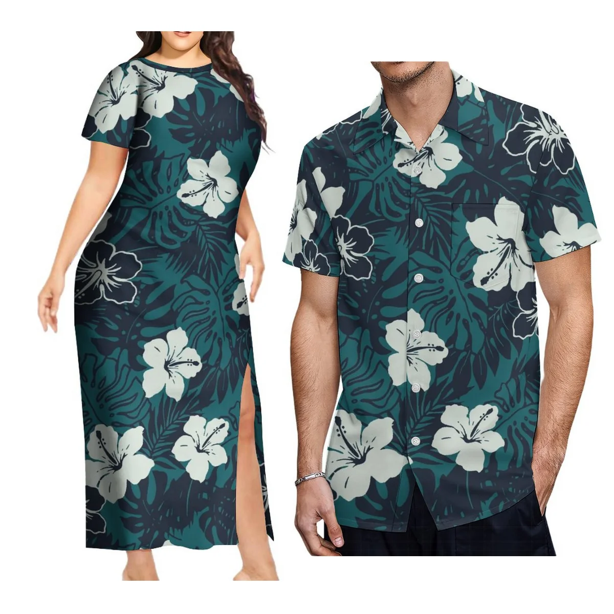 

Polynesian Art Dress Custom Patterned Polynesian Women'S Crew-Neck Sheath Dress Summer Style Men'S Shirt