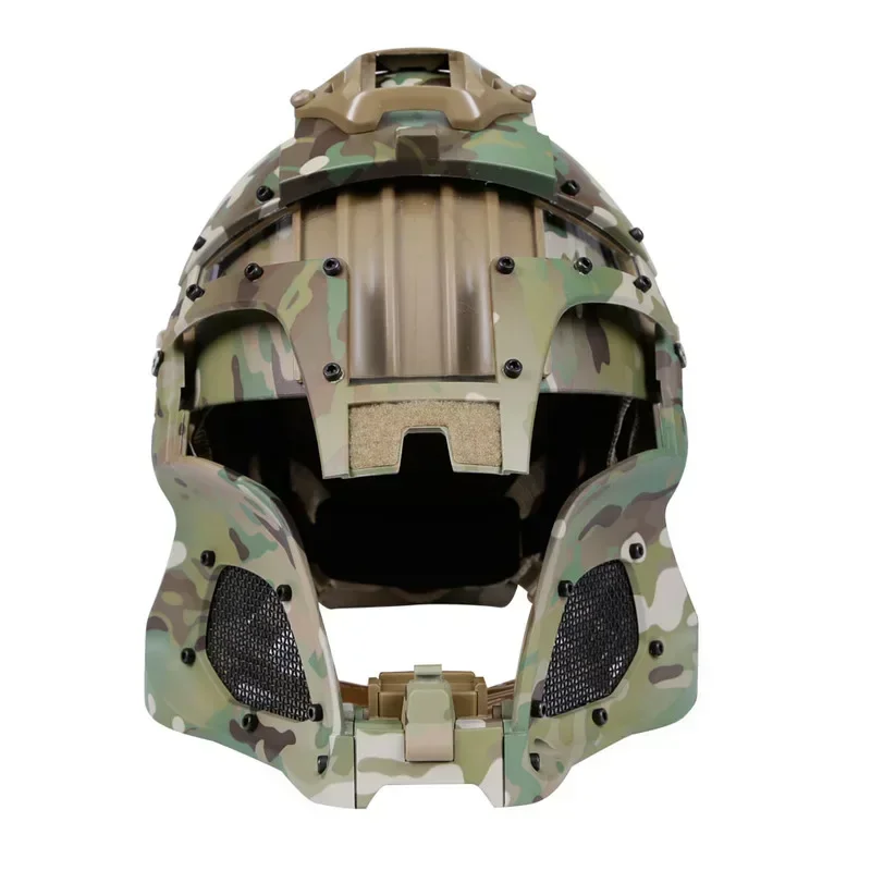 Airsoft Full Face Helmet Mask Safety Tactical Combat Helmet Adjustable Wargame CS Paintball Shooting Helmet Mask