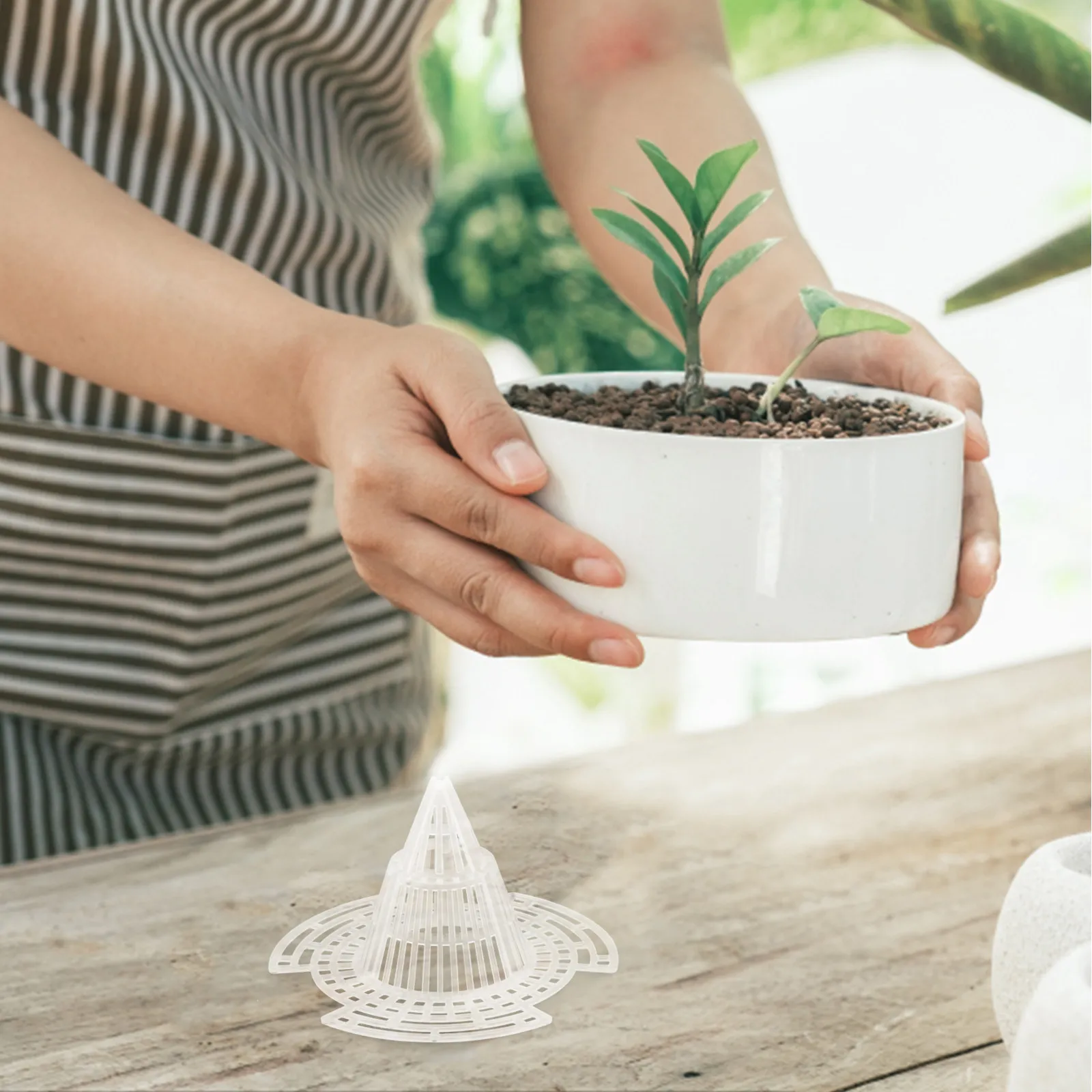 20Pcs Plastic Flower Pot Bottom Mesh Pads Drainage Hole Cover for Orchid Bonsai Pots Root Aeration Soil Leakage Prevention