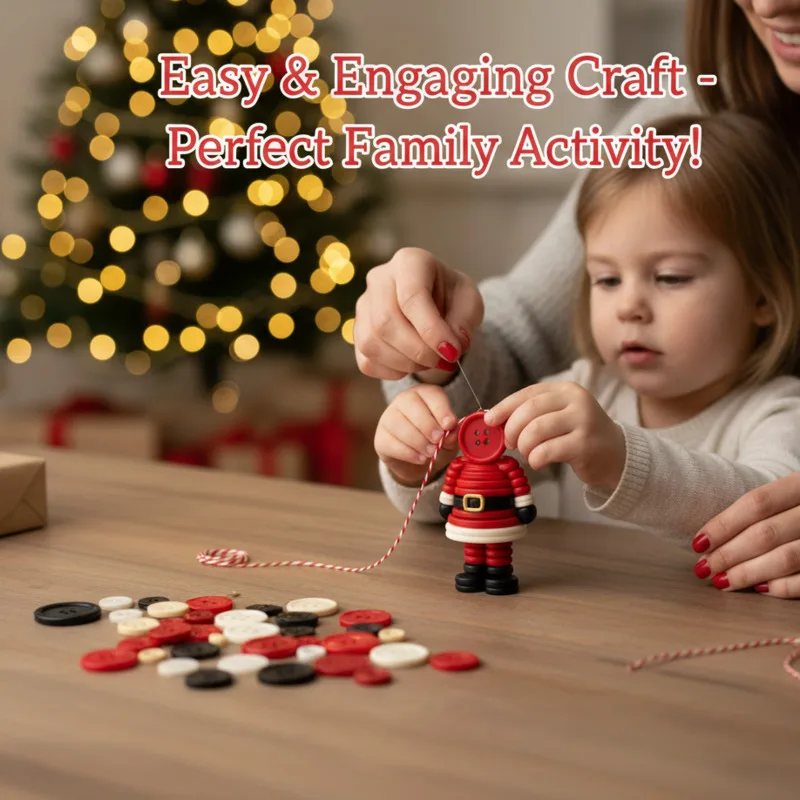 DIY Christmas Ornament Kit Make Your Own Snowman Santa Angel Tree Button Crafts Handmade Decor Kids Family Holiday Activity