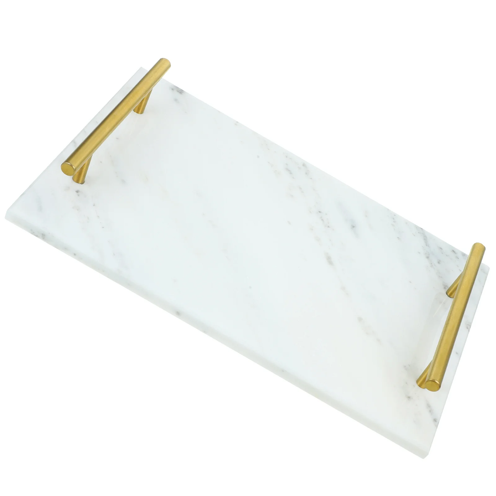 Marble Tray Handle Dried Fruit Platter Snack Dessert Plates Appetizer Kitchen Tableware Decorative Design Compact Size