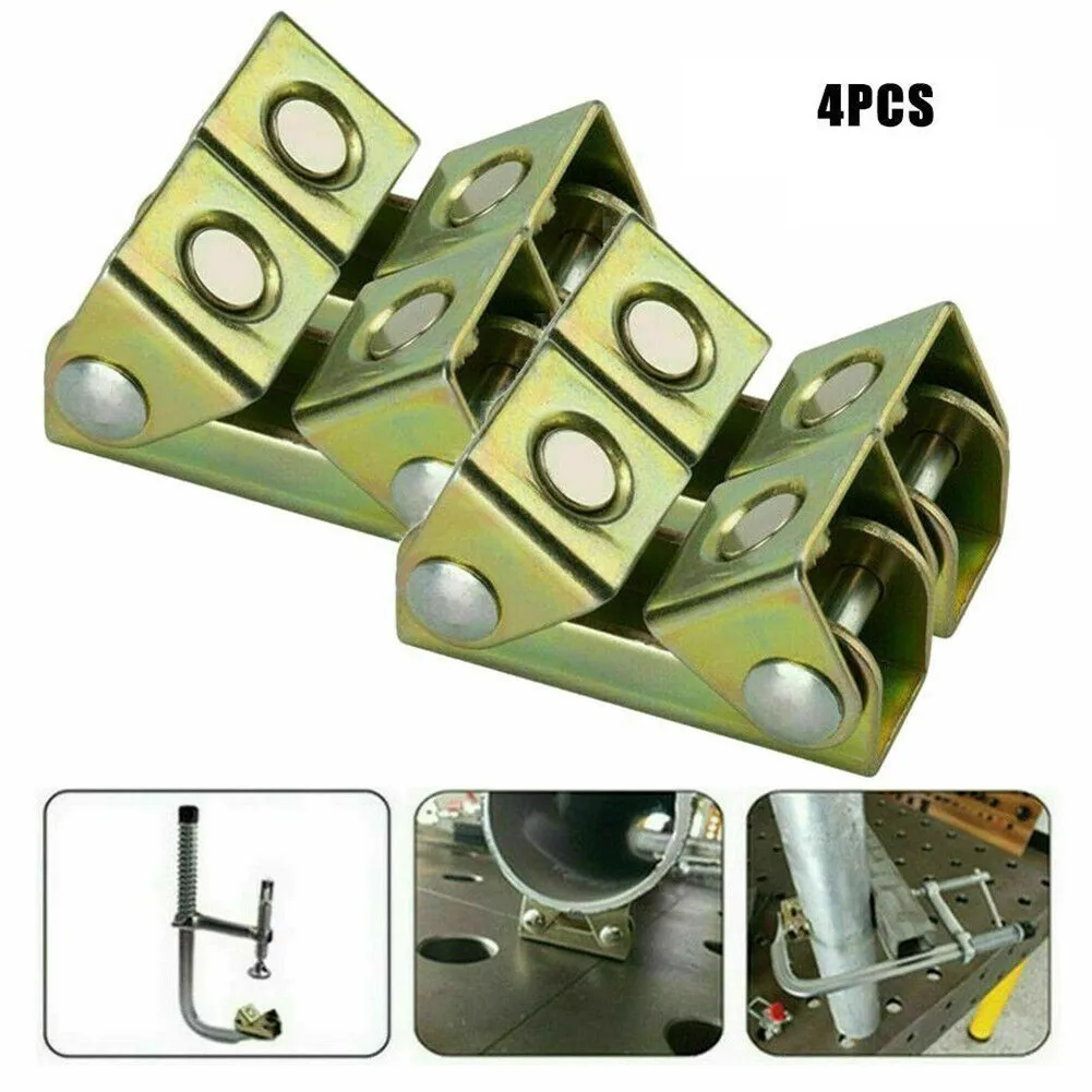 V Shape Adjustable Welding Clamps 4 Pack for Metal Fabrication Use in Doors Tool Boxes Furniture and Industrial Equipment
