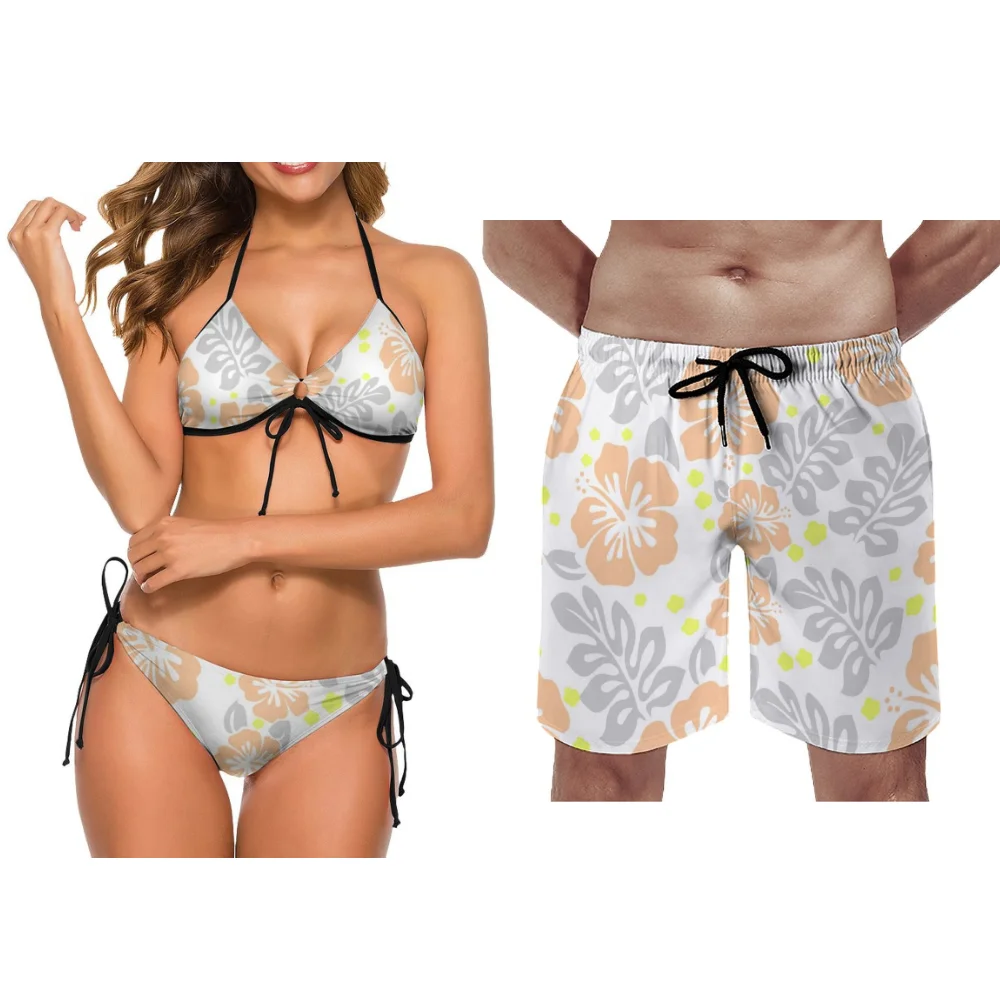 

Пляжное бикини для женщин на заказ, любой узор, полинезийское бикини для пар, женский купальник, новый комплект купальников для отдыха, вечеринки у бассейна