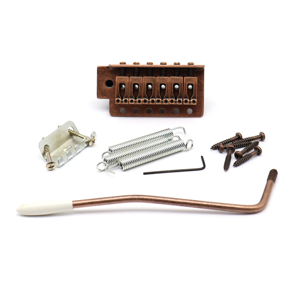 Red Copper Guitar Tremolo Bridge Copper Zinc Alloy 6 String Electric Guitar Tremolo Bridge System for ST Guitar