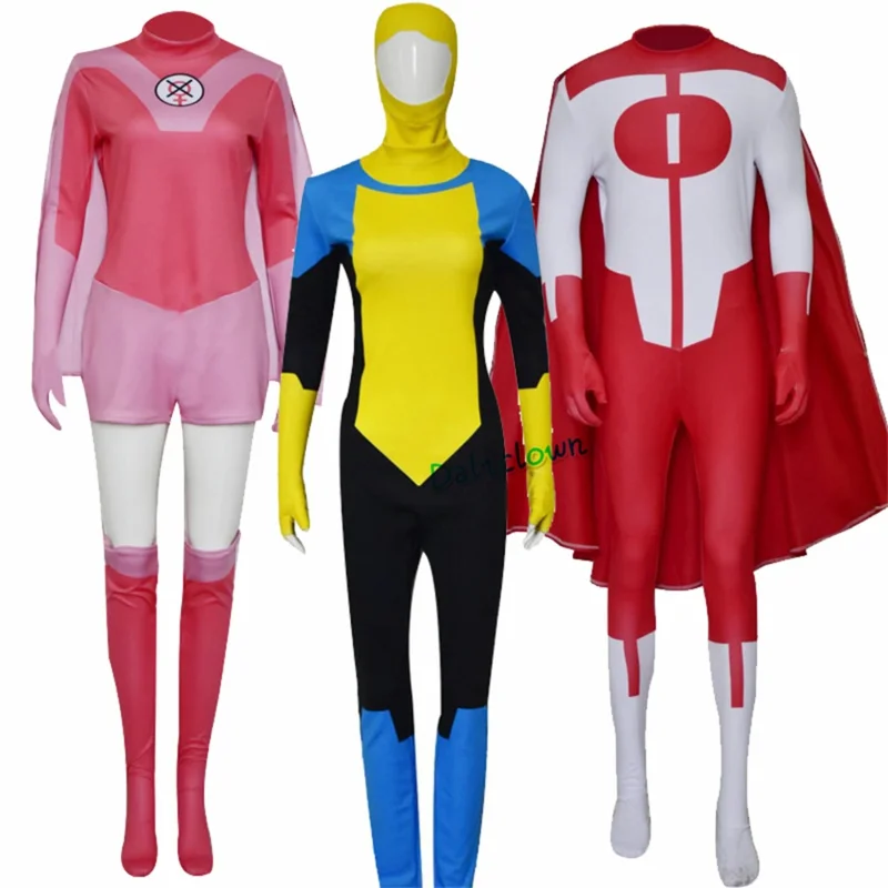 Anime Invincible Mark Grayson Nolan Omni Man Eve Cosplay Costume Men Jumpsuit Bodysuit Halloween Carnival Party Suit Zentai JS45