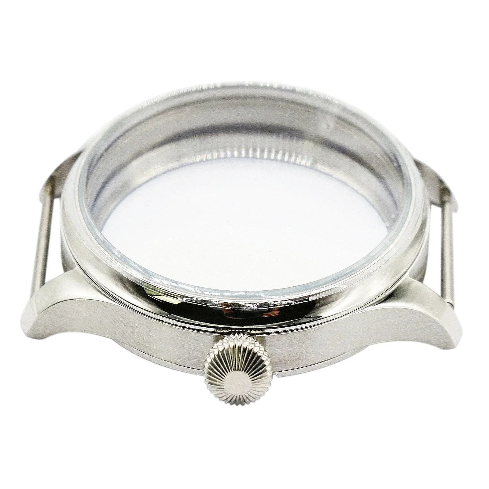 44 مللي متر حاوية من الفولاذ المقاوم للصدأ العقيمة مع طلاء عاكس النمل الأزرق لحركة ETA 6497 6498 النورس ST3600 ST3620