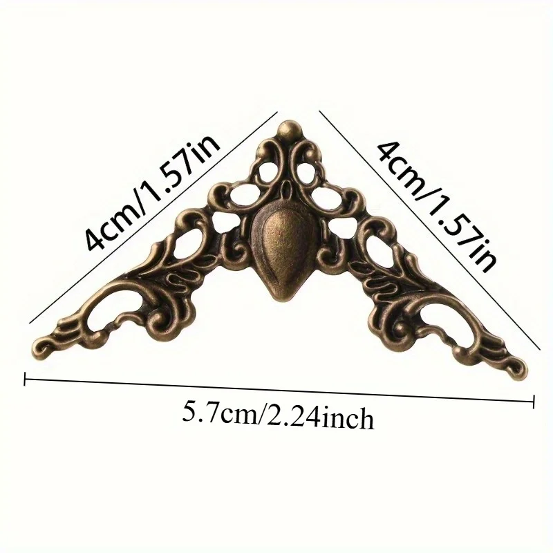 Antique Brass Metal Corner Protectors, Decorative Scrapbook Album Edge Guards, Wooden Box Embellishments