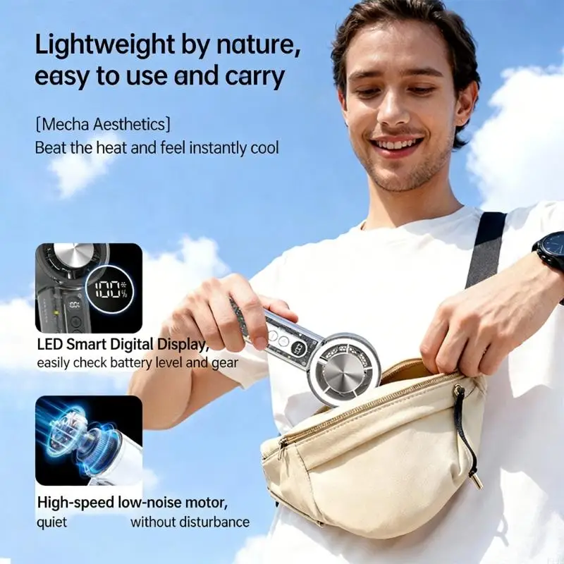 Handheld Cooling Device 100 Speed Mode USB Operated Lightweighted Great For Hot Days Cooling Fan F19E