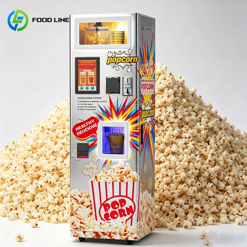 Smart Popcorn Vending Machine Commercial Popcorn Maker Coin Operated Snack Kiosk for Cinema Shopping Mall Business Customized