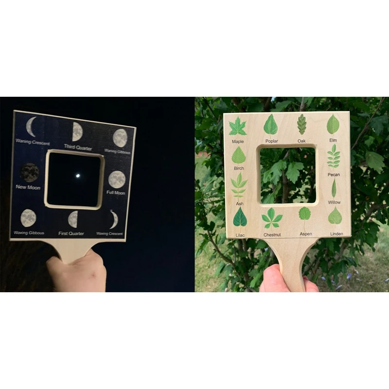 Nature Guide Finder - Wooden Double Sided Natural Viewfinder Nature Guide Frame, For Nature Lovers Gift