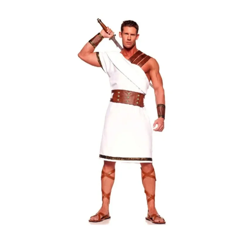 Conjunto de disfraz de gladiador romano griego antiguo para adultos, vestido de fiesta de Carnaval de Halloween, vestido de lujo para hombres y mujeres