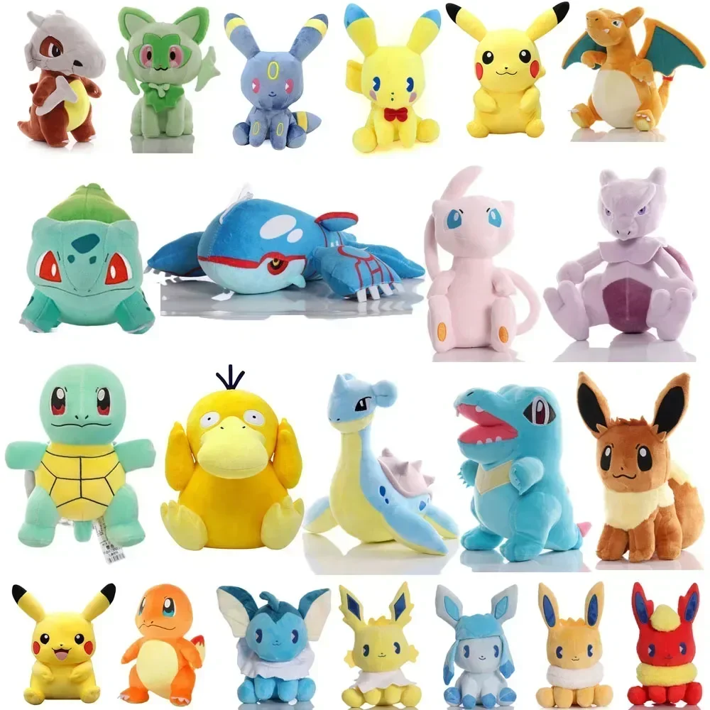 2025 لعبة البوكيمون القطيفة عالية الجودة أنيمي الكرتون بيكاتشو تشارماندر السنجاب Bulbasaur محشوة دمية هدية للأطفال الأطفال.