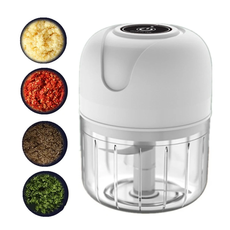 Mini Electric Garlic Chopper Vegetable Chili Meat Ginger Masher Machine Sturdy Durable USB Charging Blenders Household 100/250mL