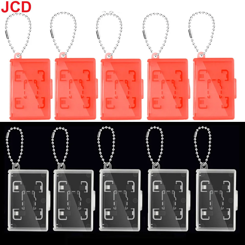 JCD 5pc For Switch 2 NS2 Game Card Storage Box For Switch Oled Lite Card Storage Box TF Memory Card Storage Keychain Card Box